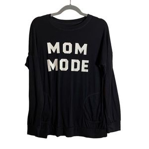 “MOM MODE” Black Crewneck Sweater